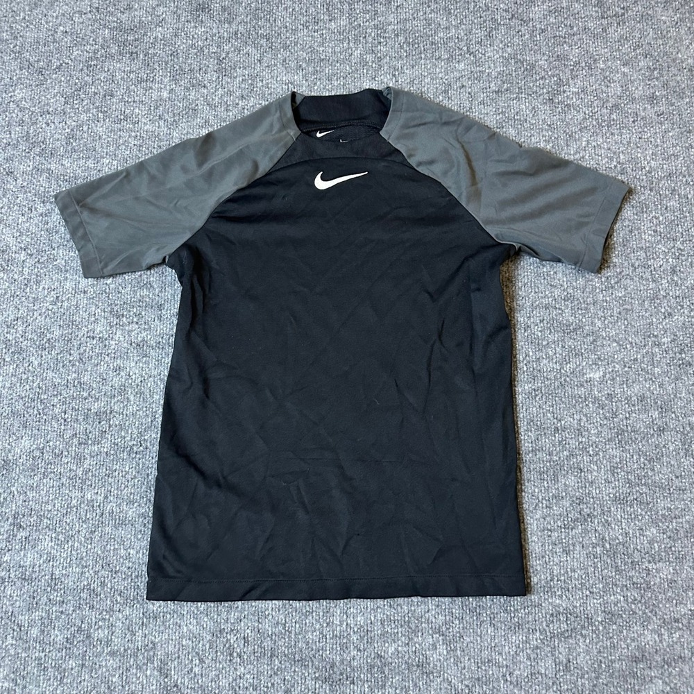 Nike Athletic Shirt Mens Size L Black Grey Short Sleeve Crew Neck Training Gym